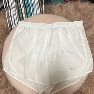 White Nike dri fit white shorts size L
